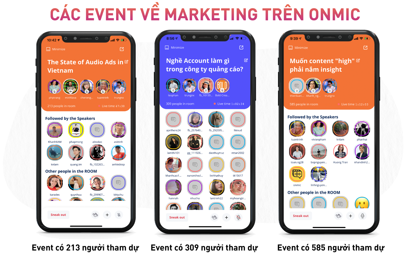 Các event về marketing trên OnMic